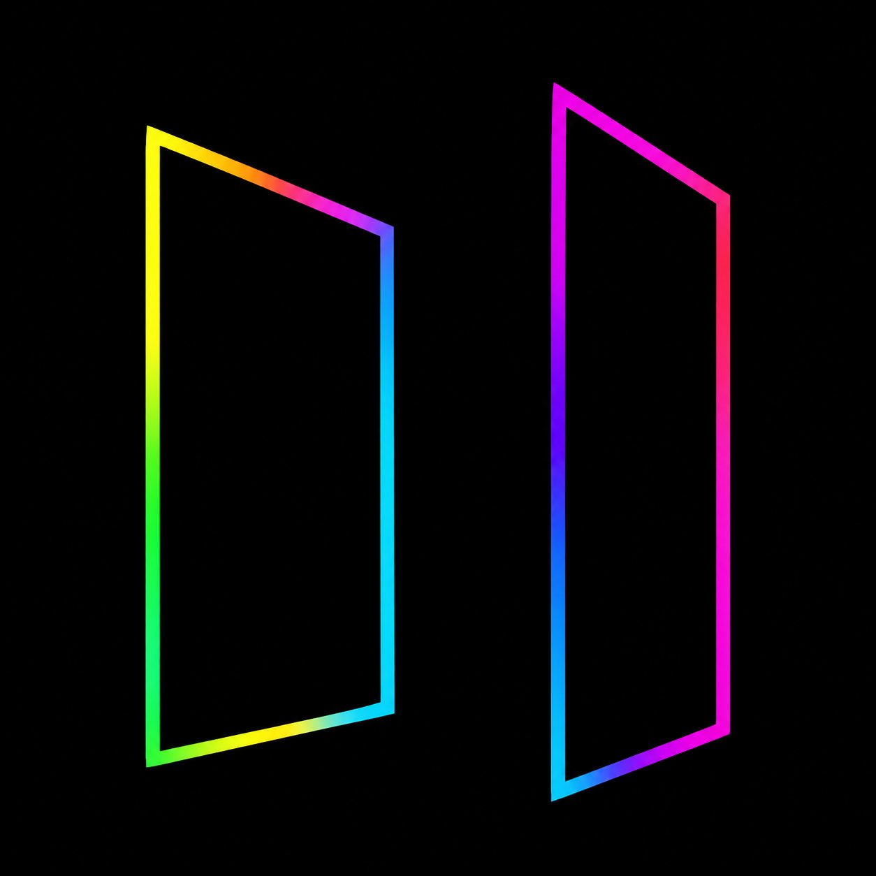 Two neon doorways
